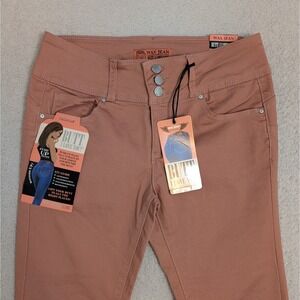 NEW Wax Jean Butt I Love You Pink Cotton Blend Pants Stretch Sz 5 Sexy NWT